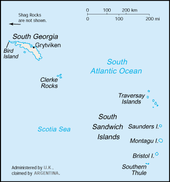 map Güney Georgia ve Güney Sandviç Adaları